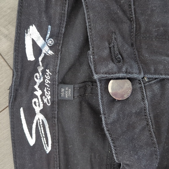 Jeans fringue Seven 7 black - Picture 2 of 4